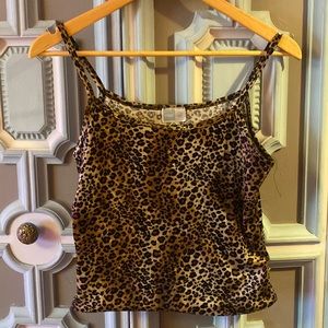 Vintage 90s Leopard Crop Top Size Small